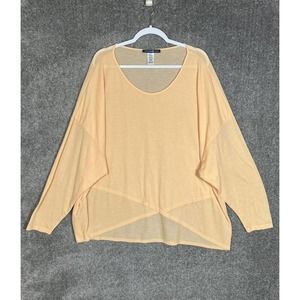 Signature Weekend Tunic Lagenlook Top Womens Size 3X Long Sleeve‎ Peach Orange